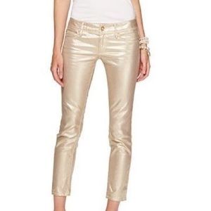 Lily Pulitzer Gold Worth Skinny Mini (SIZE US 6)